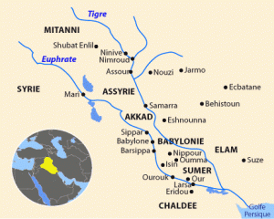 L Arche, Canular ou Réalité ? Carte_Mesopotamie-300x240