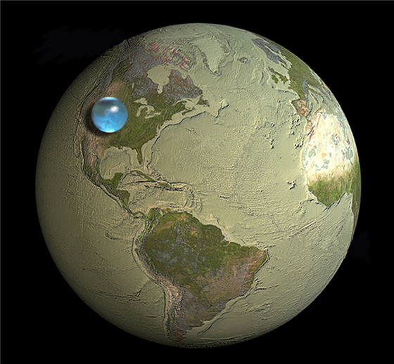 Todo el agua del mundo en una esfera. All_the_water_on_earth
