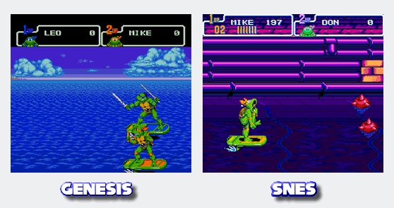 MEGADRIVE vs SUPER NINTENDO : Fight ! - Page 22 Side-by-Side-TMNT-Beat-Em-Ups-3