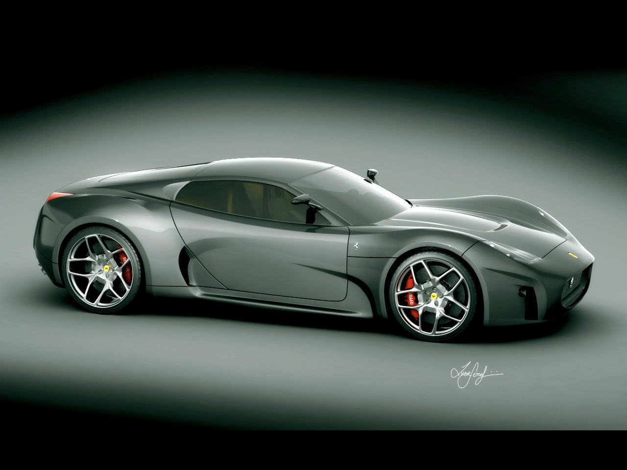 2009 ferrari california Ferrari-Concept-2008-Design-by-Luca-Serafini-Green-Front-And-Side-1280x960