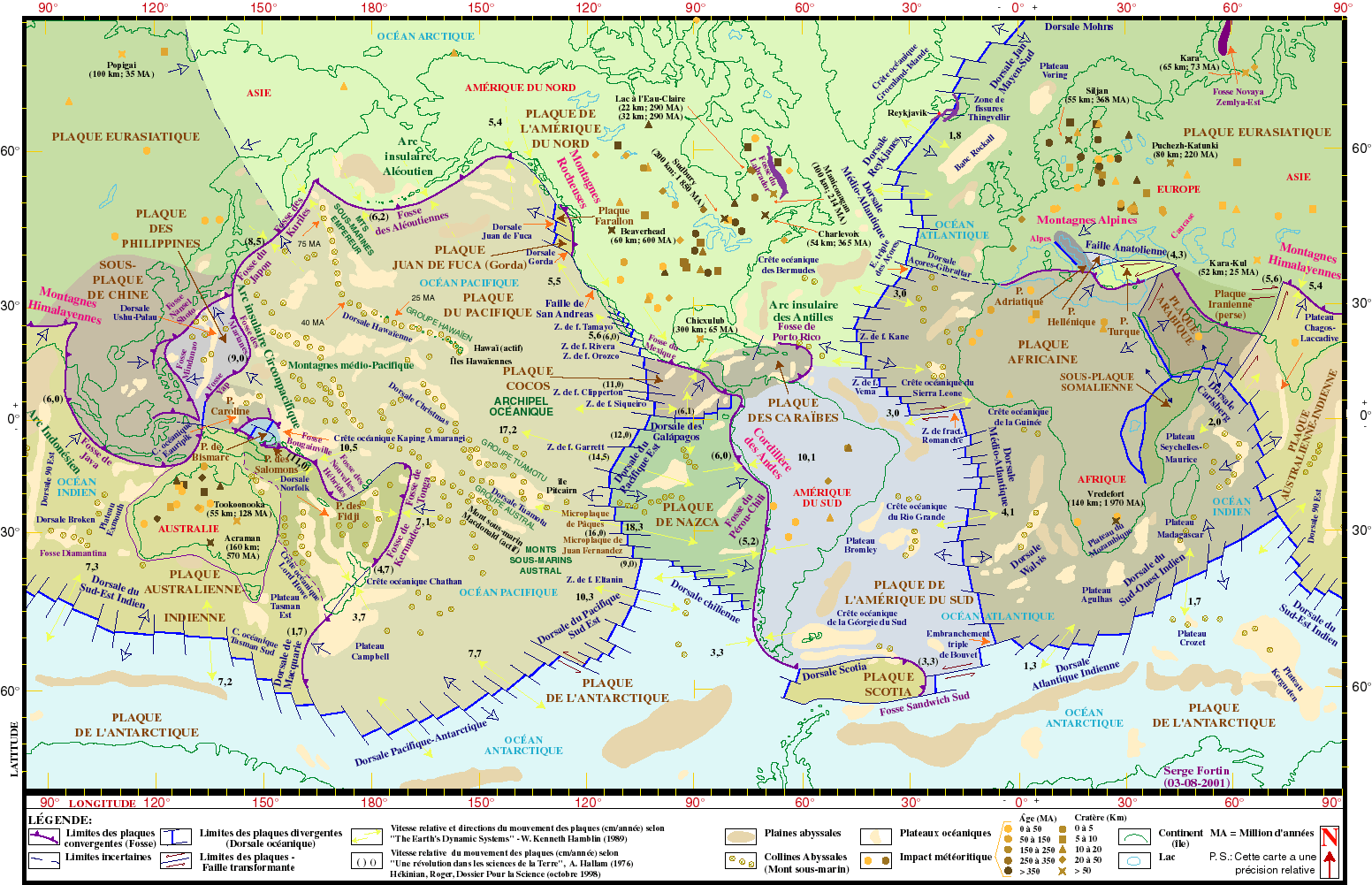 Carte plaques tectoniques de monde Plaques_tectonique