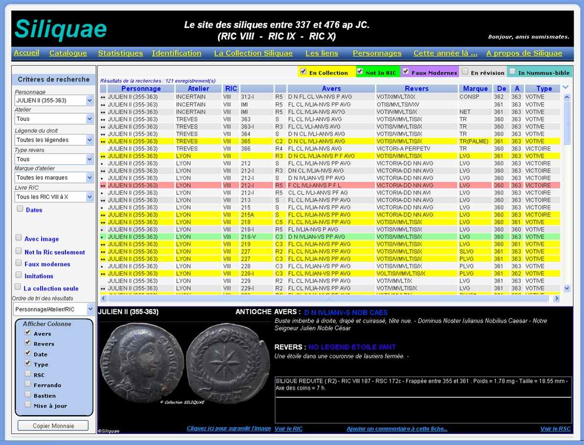 Siliquae : Base de données de Siliques Silique_1