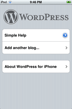 Screenshot Tour: WordPress for the iPhone and iPod Touch  IMG_0004a