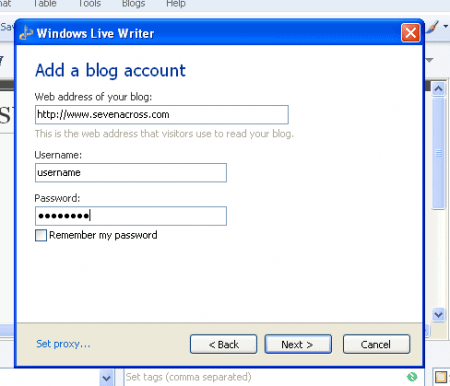 How to use Windows Live Writer to update your Wordpress blog – Getting Started  Image046-450x386