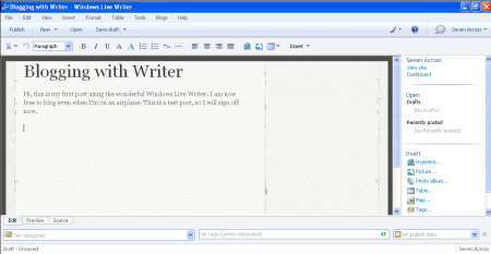 How to use Windows Live Writer to update your Wordpress blog – Getting Started  Image07-450x233