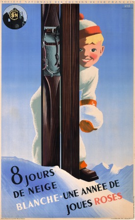 Les affiches du temps passé quand la pub s'appelait réclame .. - Page 10 AFFICHE-8-JOURS-DE-NEIGE-HUGON