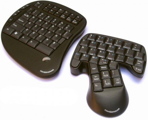 فأرة ولوحة مفاتيح بتصميم جديد لتوفير مساحة على المكتب Combimouse-480x389