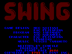 Jeux MSX sur Master System (MSX2SMS Hack) Swing_title_174