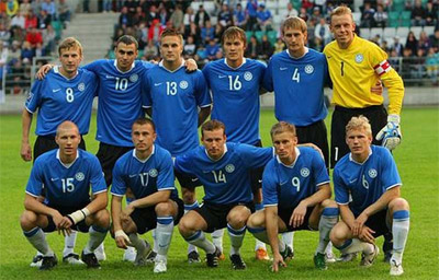  Juego amistoso contra Estonia  el 29 de febrero del 2012. Estonia-football-squad