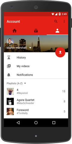 Σημαντικό update για την εφαρμογή YouTube για mobile Account-241x480