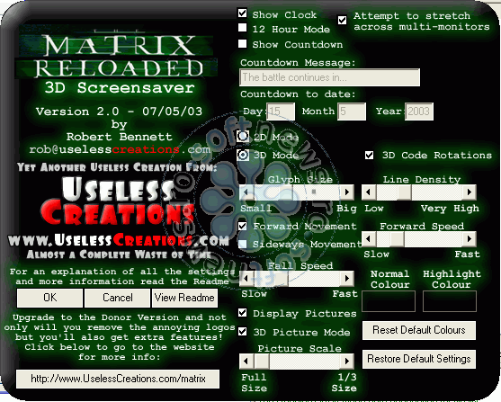Matrix Trilogy 3D Code Screensaver 3.4 9-5-104_2