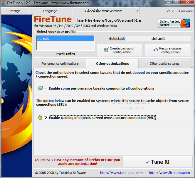 FireTune v1.1.4 - Tăng tốc cho Firefox FireTune_2