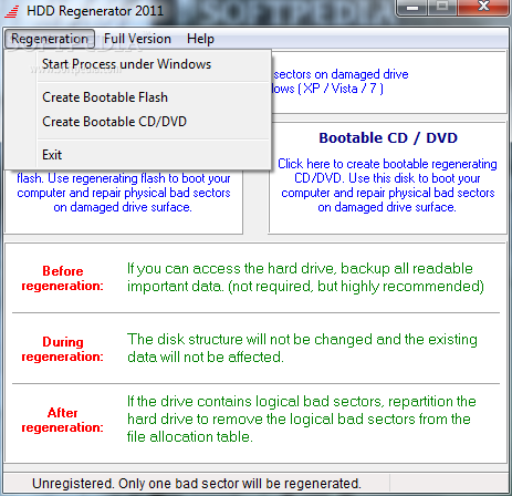  HDD Regenerator 2011 | ฮาร์ดดิสก์มี Bad ซ่อมแซมได้ทีละ Sector  HDD-Regenerator_1