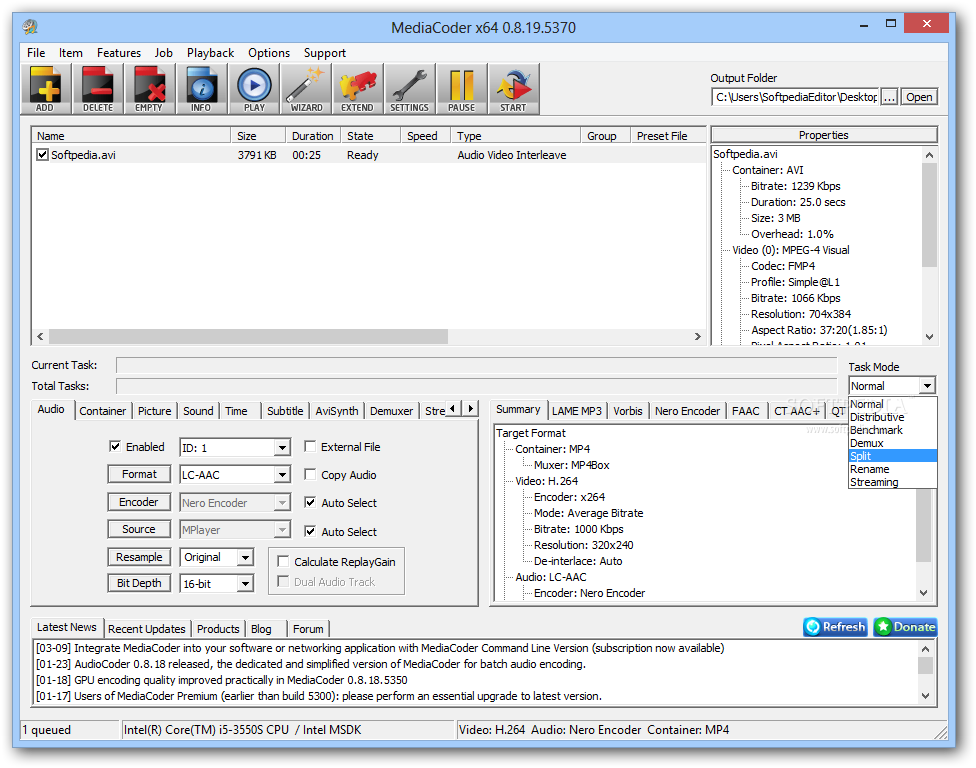 برنامج MediaCoder 0.7.5 Build 4795 برنامج لتحويل جميع صيغ الصوت والفيديو بجودة عالية   MediaCoder_1