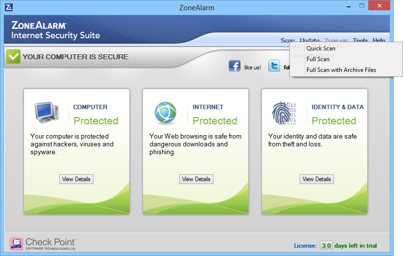 مع أقوى برامج الحماية من الفيروسات ومن أقوى برامج الجدار ال ZoneAlarm-Security-Suite_11