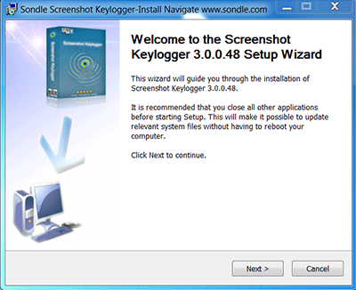 A Cuaderno Sondle Screenshot Keylogger (3.0.0.59) Obtener Installation-wizard-of-keylogger-software