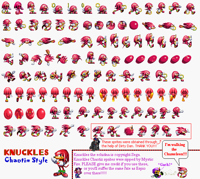 knuckles the echidna KnucklesChaotixsheet1