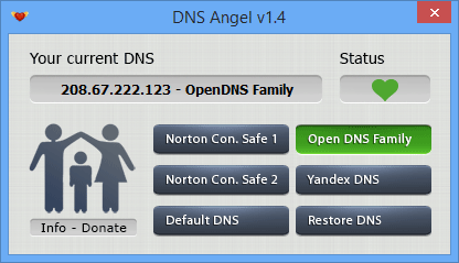 	أداة صغيرة لحجب المواقع الإباحية وحماية أفراد أسرتك منها  Dns_angel_status