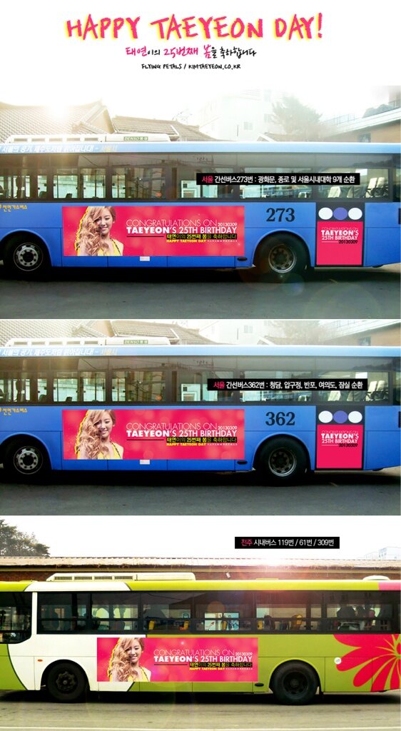 [08-032013] Fan hâm mộ đăng tải các quảng cáo chúc mừng sinh nhật Taeyeon trên xe bus vào báo hằng ngày Fptaeyeonbusad