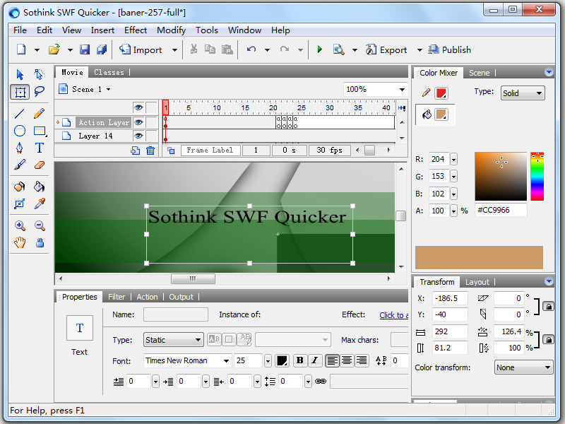 Sothink SWF Quicker 5.1 Build 507 + Crack - Tạo, chỉnh sửa Flash dể dàng Screenshot