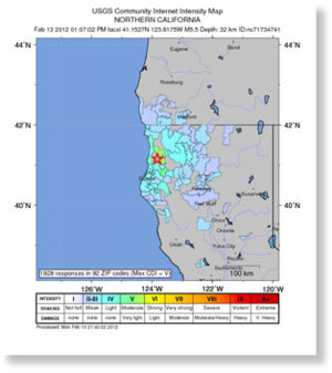 EE.UU.:  – Terremoto de magnitud 5,6 – el norte de California Ff