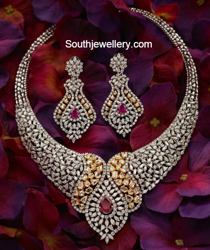 اطقم زمرد فاخره Diamond_necklace_set