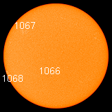 Nuevo grupo de manchas solares orientados a la tierra Midi163