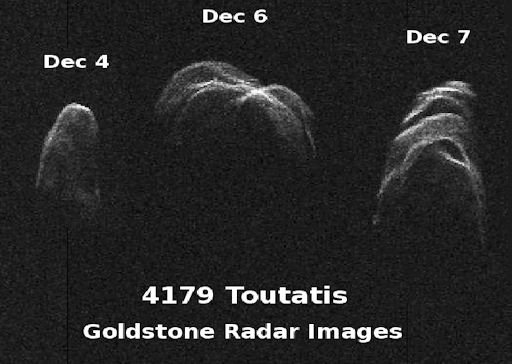 Lluvia de meteoros Gemínidas y los asteroides visibles en diciembre de 2012  Toutatis_strip