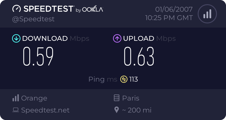 Votre vitesse de connexion : Speedtest.net 72098672