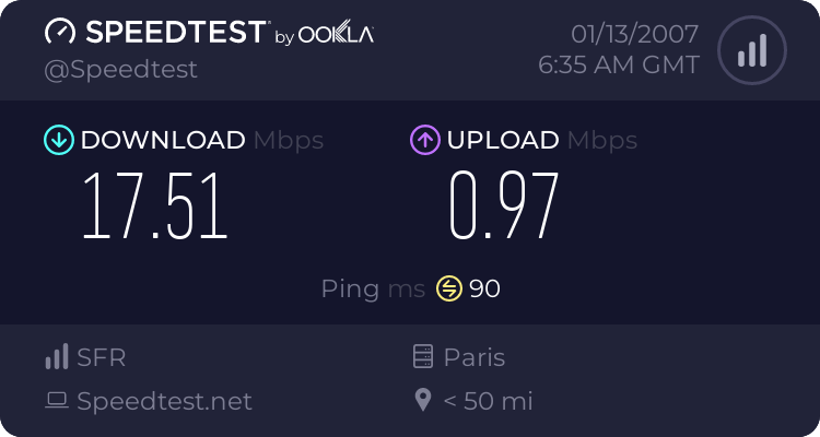 Votre vitesse de connexion : Speedtest.net 74151380