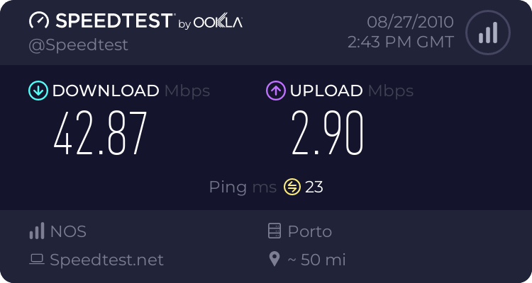 [Partilha] Quem tem a velocidade mais potente do forum e + fraca? 930139595