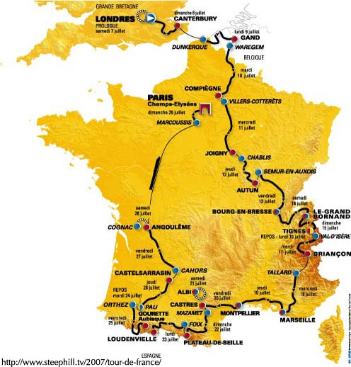 Le Tour 2007 2007-tour-de-france-route-map