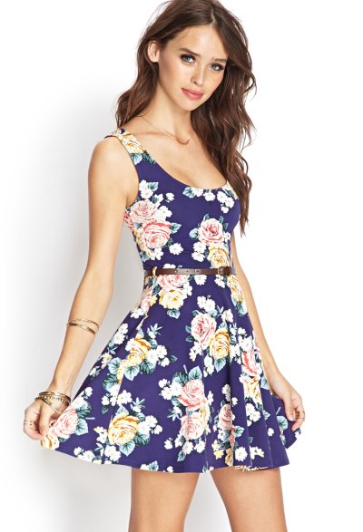 Įvertink suknelę - Page 20 Blue-rose-print-summer-dress-2014-by-Forever-21