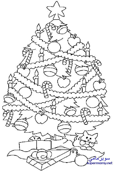 صور تلوين رسومات اشجار الكريسماس للاطفال Supermamy-c76cec5592