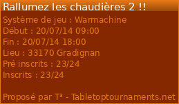 [Bordeaux 20 Juillet 2014] - Warmach' Rallumez les Chaudières 2 !! - 25PA, D&C !! 12382