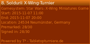 7.11.2015 [24534 Neumünster]- 8. Soldurii X-Wing Turnier 15112