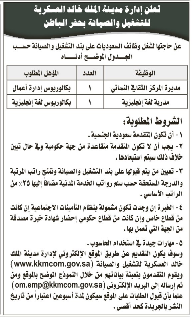 تجميع إعلانات للوظائف لكل التخصصات من جريدة الرياض بتاريخ 9-2-2015 54d906e37beca_18