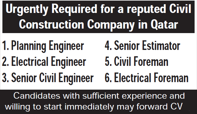 مطلوب فورا مهندسين وفورمن لشركة إنشاءات مدنية في قطر 26-8-2015  55dd95eb761dd_Untitled-49%20copy