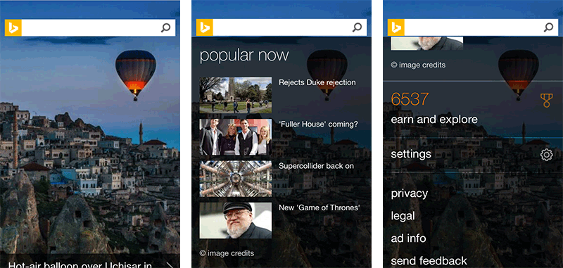  تصميم جديد لصفحة Bing الرئيسية على أندرويد و iOS BingMobileHomePage-3Panel