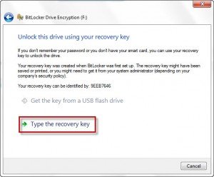 ضع كلمة سر على الفلاش دسك بدون برامج إضافية Bitlocker-type-the-recovery-key1-300x248