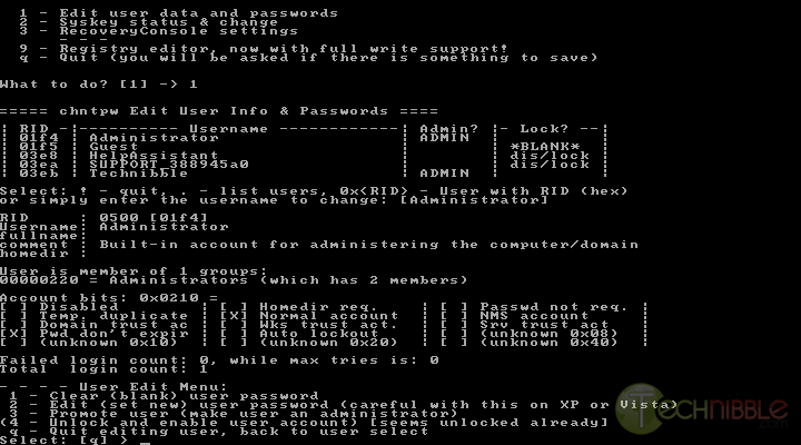 offline Nt Password & registry editor-poništavanje lozinki Ntpassword