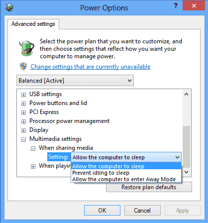 Khắc fục lỗi Windows 10 không tự động đi vào trạng thái sleep Power-options
