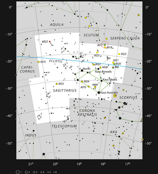 Nébuleuse Messier 17, une rose cosmique aux dénominations multiples M17-constellation-Sagitaire-ESO