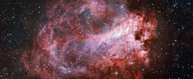 Nébuleuse Messier 17, une rose cosmique aux dénominations multiples Messier-17-Fig1-MPG-ESO