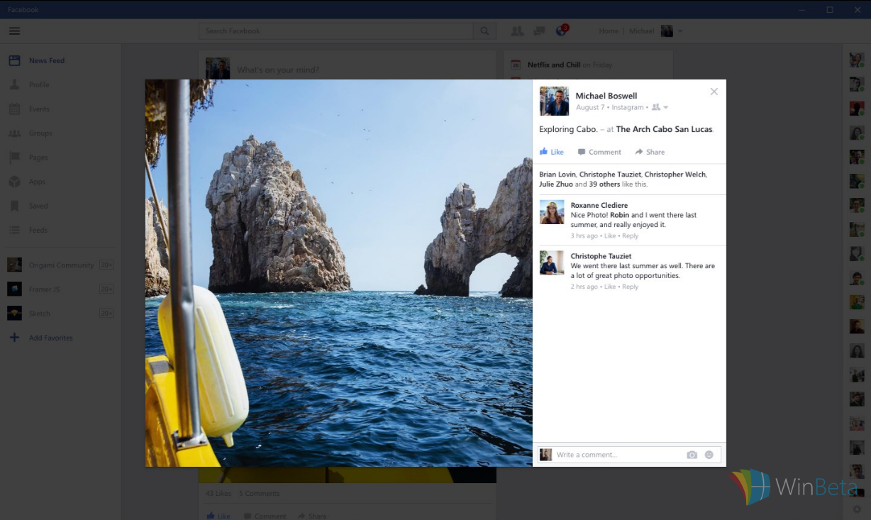 Facebook Beta cho Windows 10 vừa có bản cập nhật mới WtwCB