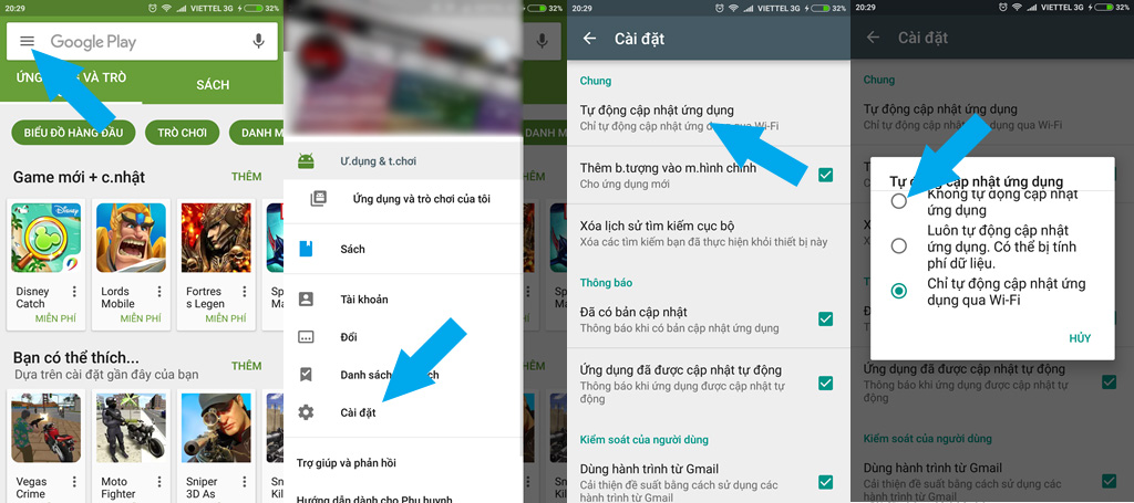 [Android] Cách quay về phiên bản cũ của ứng dụng và cách chặn tự động Update XMRGD