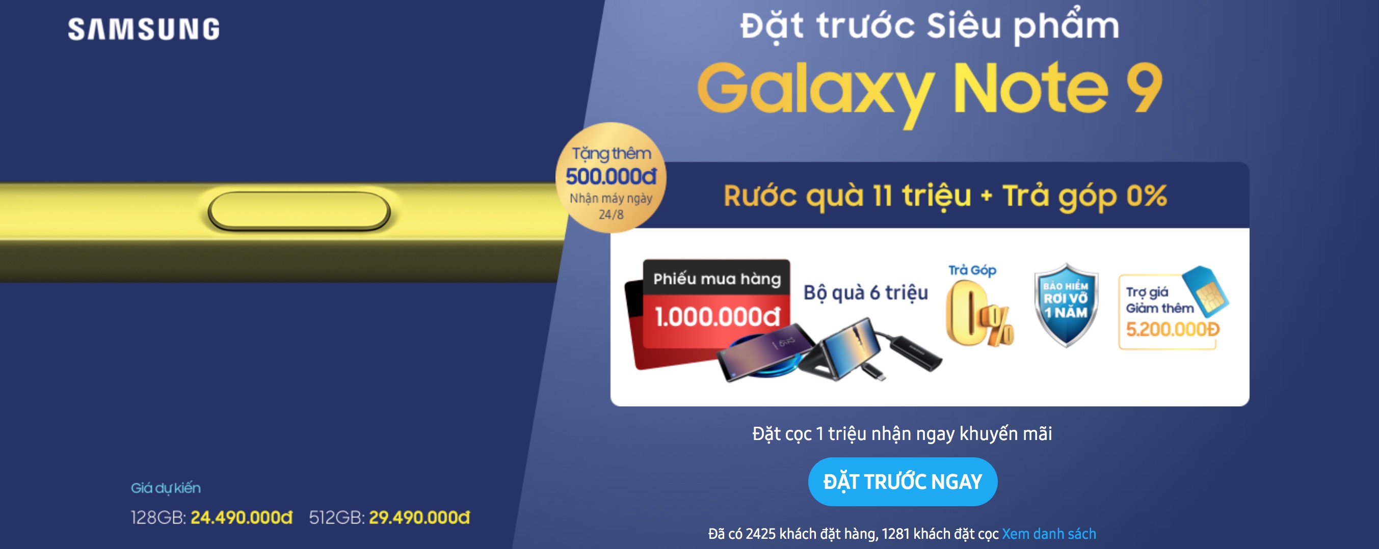 Quà tặng ở đâu "ngon" nhất khi "đặt gạch" Samsung Galaxy Note 9? H3NOY