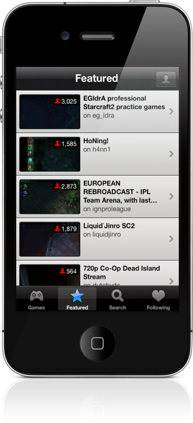 Justin.tv lanza aplicación para el iPhone de su página centrada en “gaming” TwitchTV TwitchTV-iPhone-2