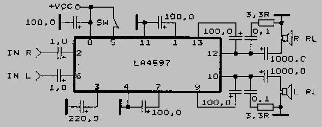 som gradiente NS607 defeito audio baixo LA4597_7