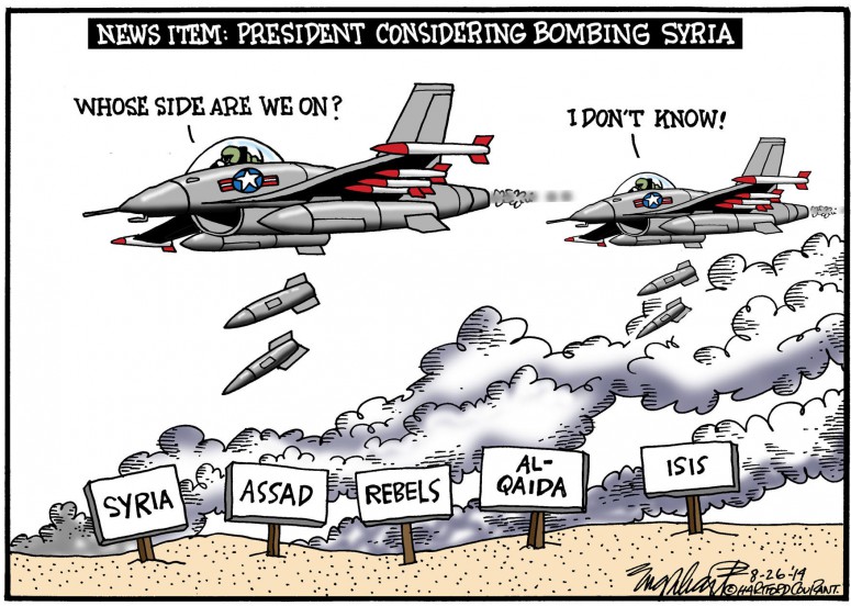 NEWS ITEM: PRESIDENT CONSIDERING BOMBING SYRIA - GETS THE POINT ACROSS SYRIAN-WAR